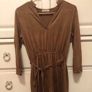 Tan dress - perfect for fall or winter